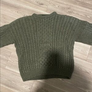 Vintage Olive Green Sweater Peregrine English Wool Cableknit